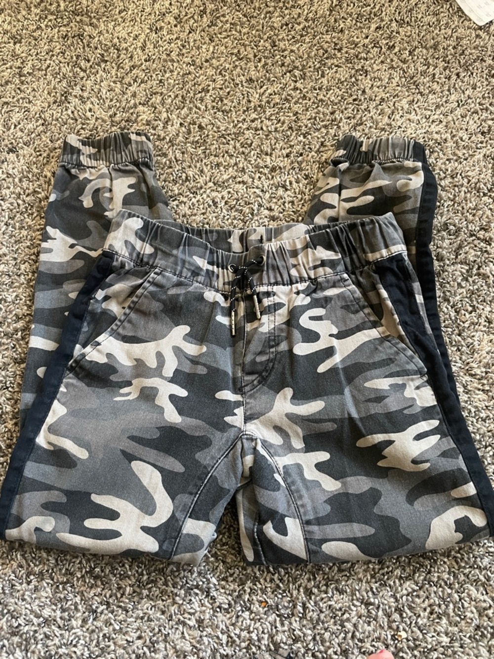 Ring of Fire Boys Gray Camo Joggers with Drawstring